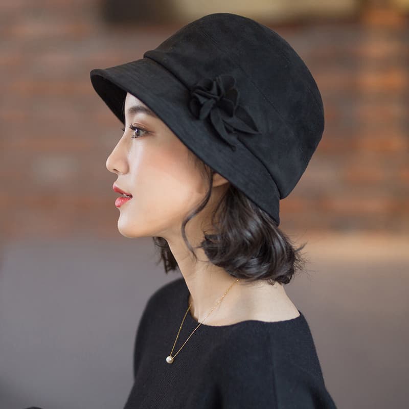 677888帽子女秋冬季渔夫帽日系盆帽时尚洋气简约百搭礼物实用送妈妈